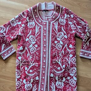 Maxsport Red and White Knit Cardigan